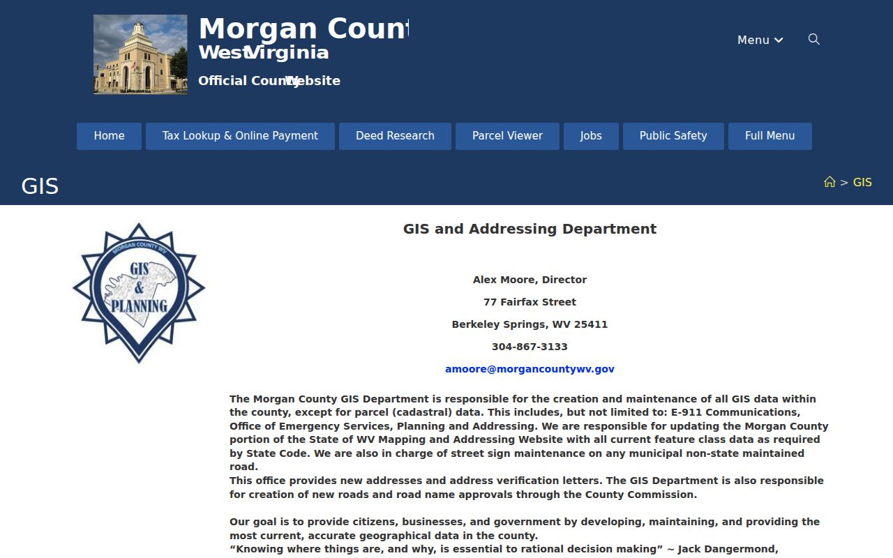 Morgan County neighbor lookup and GIS addressing request forms for road and parcel context