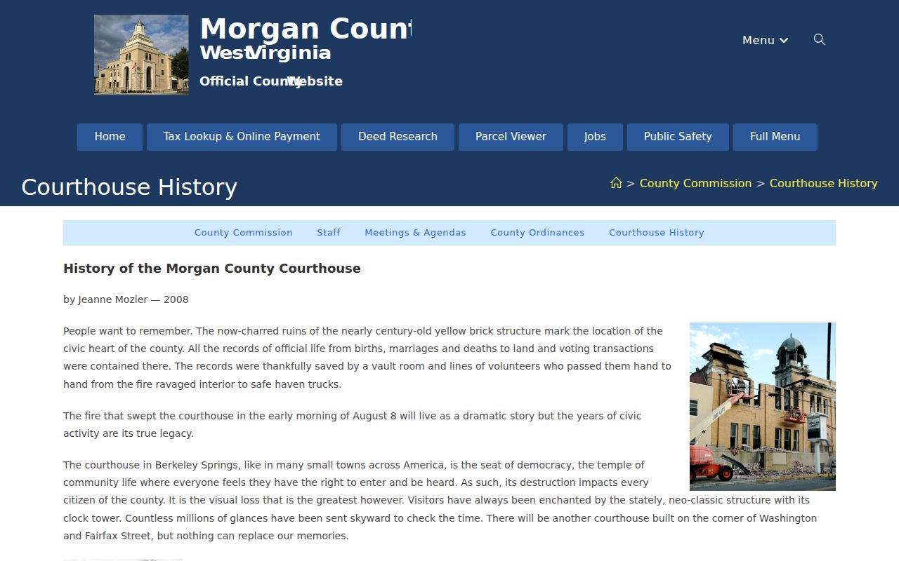 Morgan County property records courthouse history and rescued land records