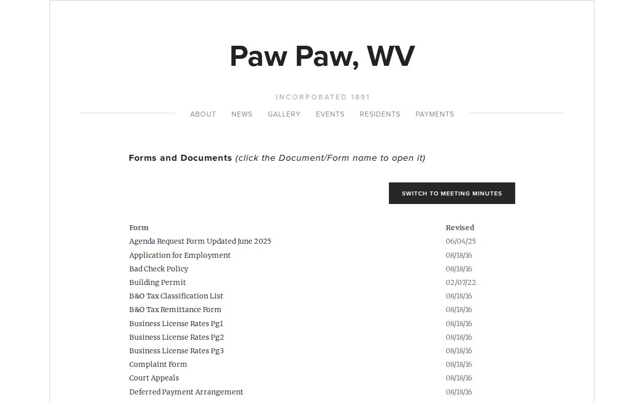 Morgan County property records guide to Paw Paw permit and business-license documents